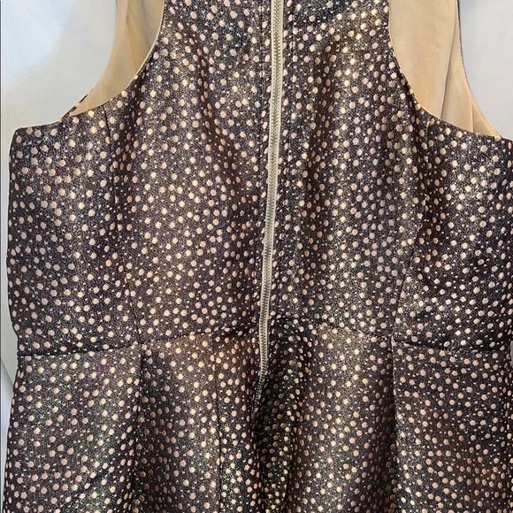 Gianni Bini Brown Mini Dress with Gold, Size L - Picture 7 of 10